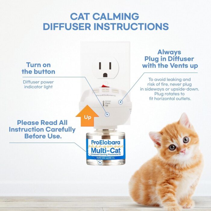 Cat Calming Pheromone Diffuser: Cat Calming Pheromones Diffusers - Reduces Stress & Anxiety with Calming Pheromones - Cat Pheromones Diffuser / 60 Day Supply - Image 2