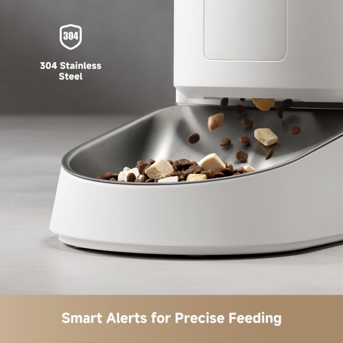 MOVA PF10 Pro Automatic Cat Feeder, 3.4L Cat Food Dispenser with Stainless Steel Weighing Bowl, APP Control Remote Feeding, Detachable for Easy Clean, Dual Power Supply Pet Feeder for Cats Dogs - Image 4