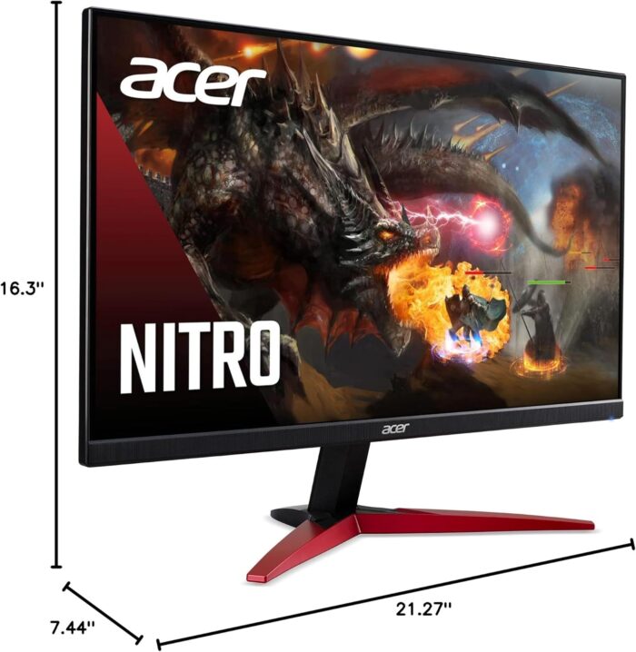 Acer Nitro KG241Y Sbiip 23.8” Full HD (1920 x 1080) VA Gaming Monitor | AMD FreeSync Premium Technology | 165Hz Refresh Rate | 1ms (VRB) | ZeroFrame Design | 1 x Display Port 1.2 & 2 x HDMI 2.0,Black - Image 8