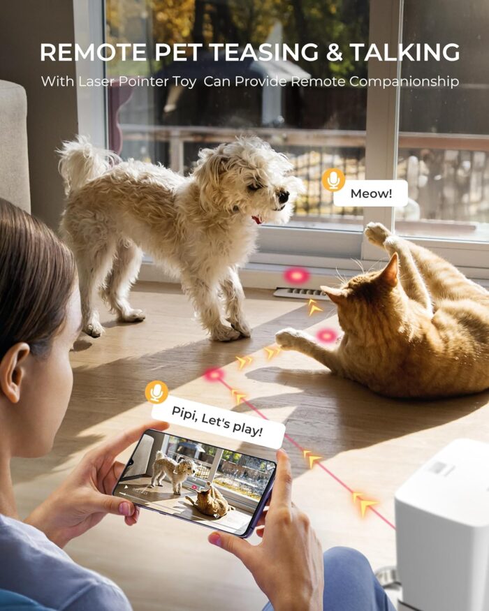 Automatic Cat Feeder with Camera, 7L Timed Dog Feeders, Adjustable Camera, 1080P HD Night Vision, Automatic Dog Feeder, 5G WiFi Cat Food Dispenser with 2-Way Audio, Low Food & Motion Alerts - Image 4