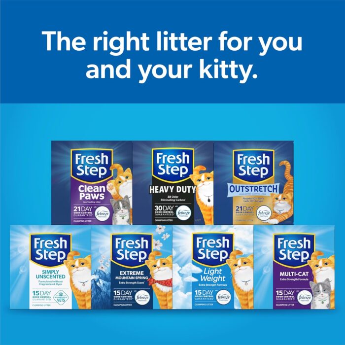 Fresh Step Clumping Cat Litter, Multi-Cat, Long Lasting Odor Control Kitty Litter with Activated Charcoal, Low Dust Formula, 14 lb - Image 3