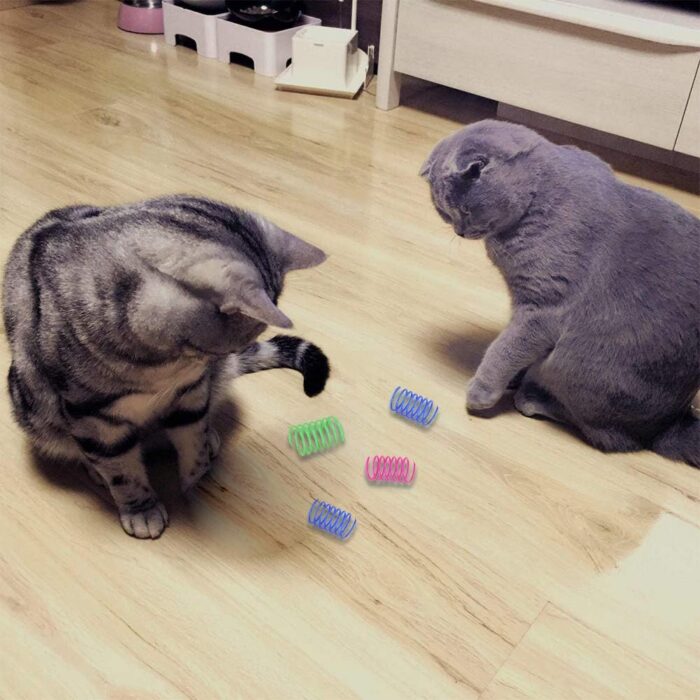 Andiker Cat Spiral Spring, 12 Pc Cat Creative Toy to Kill Time and Keep Fit Interactive Cat Toy Sturdy Heavy Plastic Spring Colorful Springs Cat Toy for Swatting, Biting, Hunting Kitten Toys - Image 2