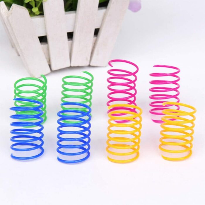Andiker Cat Spiral Spring, 12 Pc Cat Creative Toy to Kill Time and Keep Fit Interactive Cat Toy Sturdy Heavy Plastic Spring Colorful Springs Cat Toy for Swatting, Biting, Hunting Kitten Toys - Image 3