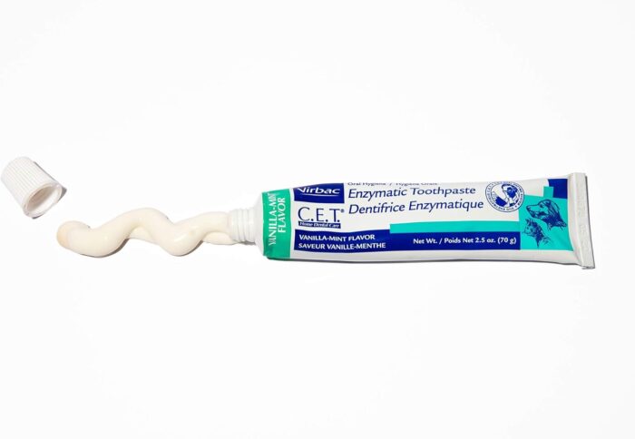 Virbac C.E.T. Enzymatic Toothpaste Eliminates Bad Breath by Removing Plaque and Tartar Buildup Best Pet Dental Care Toothpaste Vanilla Mint Flavor 2.5 Oz Tube - Image 2