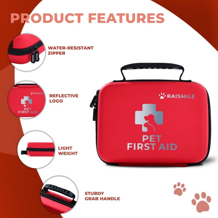 Dog First Aid Kit, Pet First Aid Supplies for Treat Dogs & Cats in an Emergency, Ideal for Use at Home, Outdoors, Traveling - Image 5