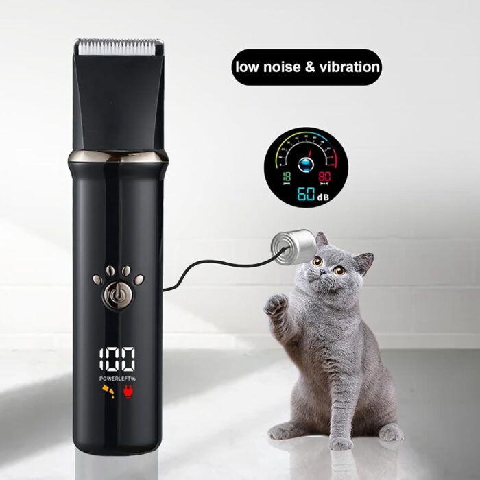 4-in-1 Dog Grooming Clippers Kit, Cordless Rechargeable Low Noise Shaver Grooming Supplies, Waterproof and Washable Pet Trimmer Set with Paw Trimmer for Dog Pets (Grey) - Image 5