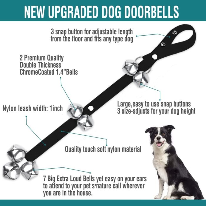 BLUETREE Dog Doorbells Premium Quality Training Potty Great Dog Bells Adjustable Door Bell Dog Bells for Potty Training Your Puppy The Easy Way - 7 Extra Large Loud 1.4 DoorBells - Image 5