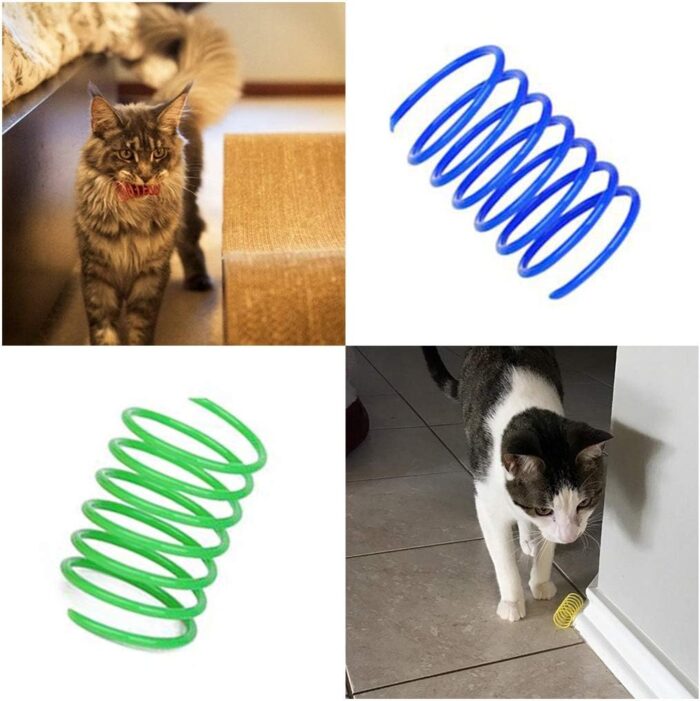 Andiker Cat Spiral Spring, 12 Pc Cat Creative Toy to Kill Time and Keep Fit Interactive Cat Toy Sturdy Heavy Plastic Spring Colorful Springs Cat Toy for Swatting, Biting, Hunting Kitten Toys - Image 8