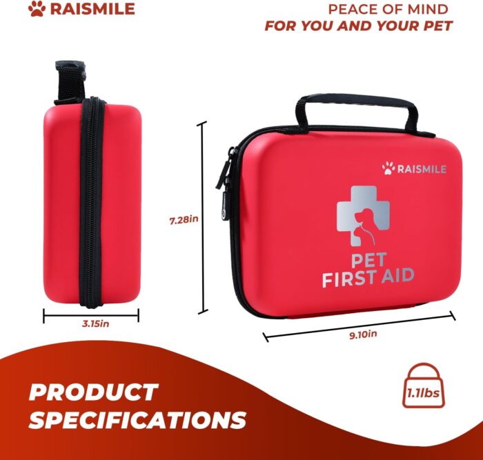 Dog First Aid Kit, Pet First Aid Supplies for Treat Dogs & Cats in an Emergency, Ideal for Use at Home, Outdoors, Traveling - Image 6