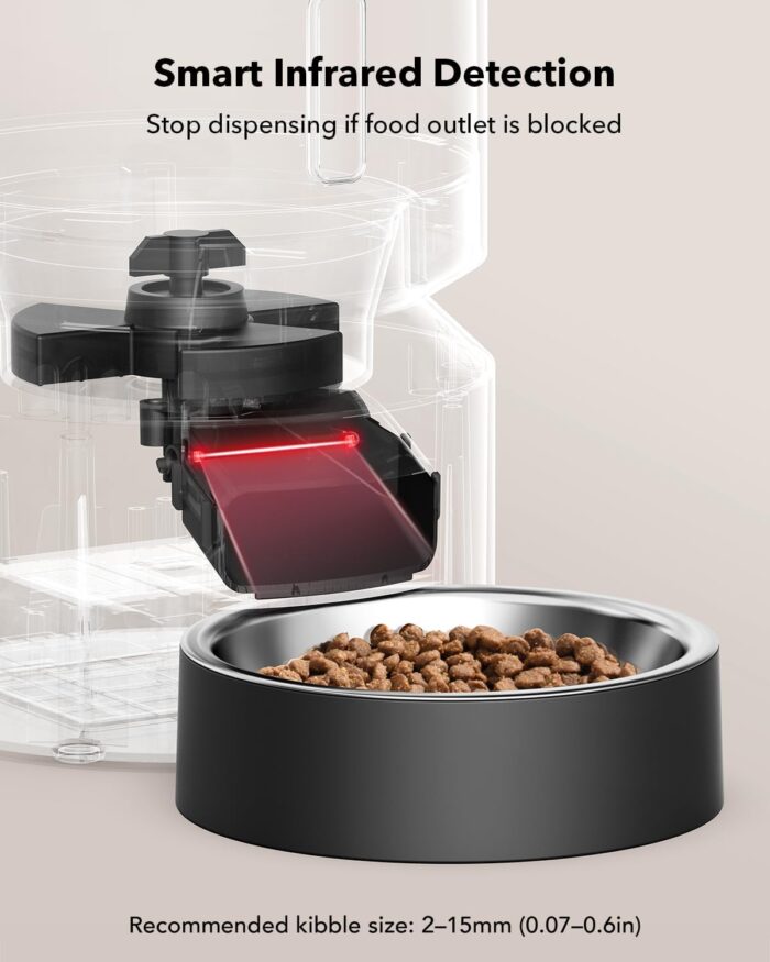 PETLIBRO Automatic Cat Feeder, Automatic Dog Food Dispenser with Freshness Preservation, Timed Pet Feeders for Dry Food, Up to 50 Portions 6 Meals Per Day, Granary Black - Image 6