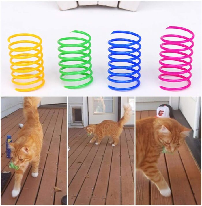 Andiker Cat Spiral Spring, 12 Pc Cat Creative Toy to Kill Time and Keep Fit Interactive Cat Toy Sturdy Heavy Plastic Spring Colorful Springs Cat Toy for Swatting, Biting, Hunting Kitten Toys - Image 7