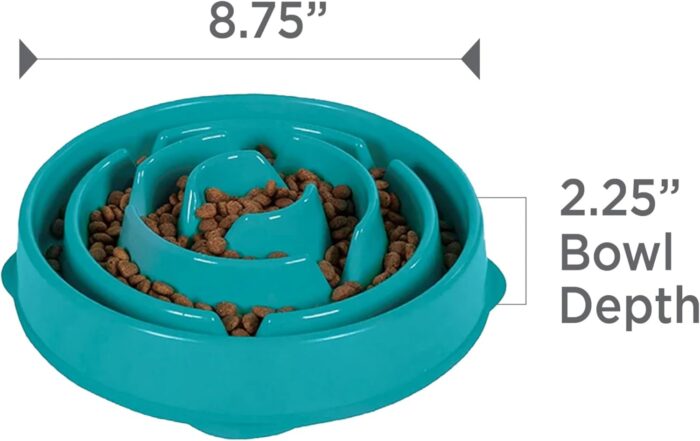 Outward Hound Fun Feeder Slo Bowl, Slow Feeder Dog Bowl, Medium/Mini, Turquoise - Image 7