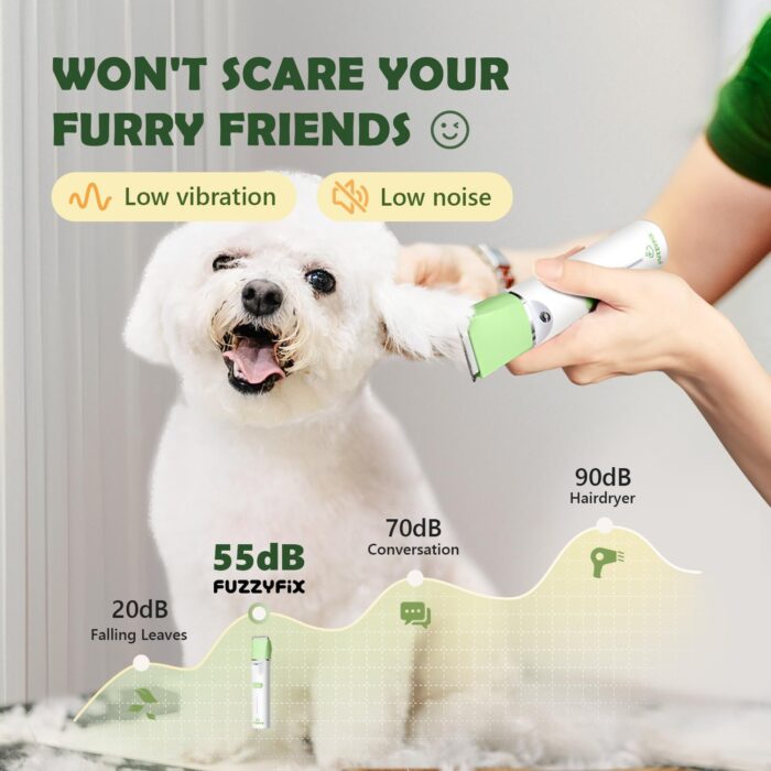 Dog Grooming Kit with LED Light, Low Noise Rechargeable 4 in 1 Pet Clippers for Matted Hair, Cordless Electric Cat Paw Trimmer Dog Nail Grinder, Grooming Supplies for Cat and Small Dogs - Image 3