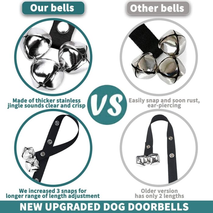 BLUETREE Dog Doorbells Premium Quality Training Potty Great Dog Bells Adjustable Door Bell Dog Bells for Potty Training Your Puppy The Easy Way - 7 Extra Large Loud 1.4 DoorBells - Image 2