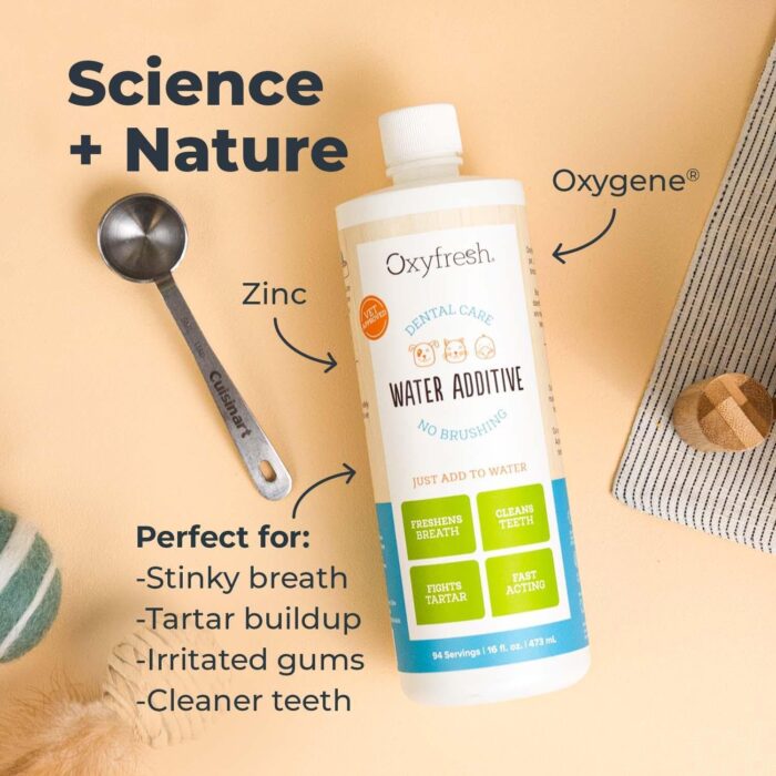 Oxyfresh Premium Pet Dental Care Solution Pet Water Additive: Best Way to Eliminate Bad Dog Breath and Cat Bad Breath - Fights Tartar & Plaque - So Easy, Just Add to Water! Vet Recommended 16 oz. - Image 7