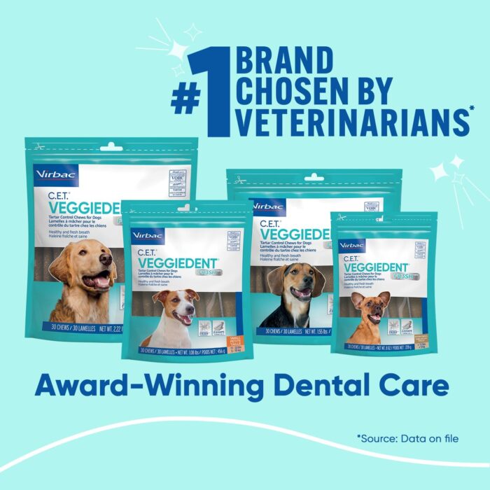 Virbac CET VEGGIEDENT FR3SH Tartar Control Chews for Dogs, Medium (Pack of 30) - Image 2