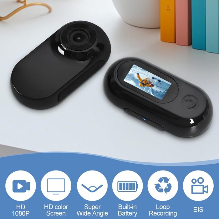 1080p HD Cat Dog Pet Camera Collar Sports Camera Baby Monitor No WiFi Video Record Indoor/Outdoor All Activities Pet Supplies and Monitors Gift, Birthday Gift Black - Image 2