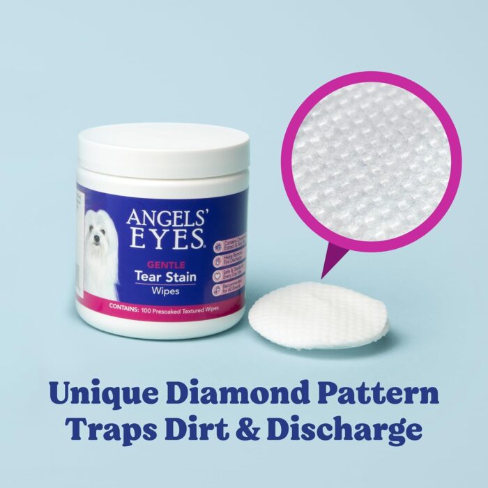 ANGELS' EYES Gentle Tear Stain & Pet Eye Wipes for All Dogs & Cats Textured Grooming Wipes Remove Discharge & Mucus, Reduce Tear Stains, Hypoallergenic with Aloe & Chamomile, 100ct - Image 6