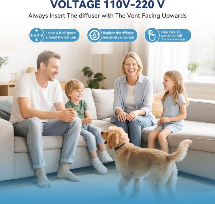 Dog Calming Pheromones Diffuser: 6-in-1 Kit Appeasing Pheromone Diffuser to Calm (2 Plugin+4x48ml Refills) for Comfort Reduces Stress Anxiety, Long-Lasting Appeasing Pheromone for Pet Dog Cat (6in1) - Image 6