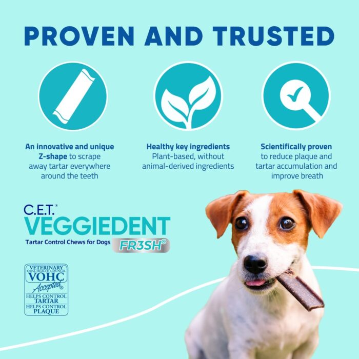 Virbac CET VEGGIEDENT FR3SH Tartar Control Chews for Dogs, Medium (Pack of 30) - Image 6