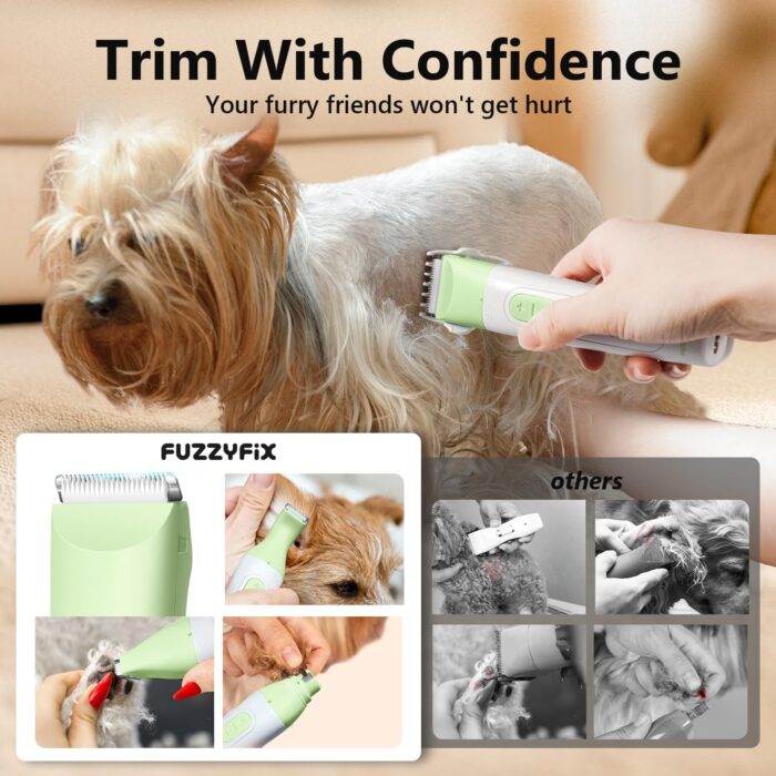 Dog Grooming Kit, 4 in 1 Quiet Pet Clippers for Grooming Supplies, Cordless Dog Paw Trimmer Dog Nail Grinder, Professional Long Hair Shaver for Matted Hair Cat and Small Dogs Thick Coats - Image 6