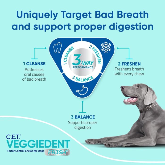 Virbac CET VEGGIEDENT FR3SH Tartar Control Chews for Dogs, Medium (Pack of 30) - Image 4