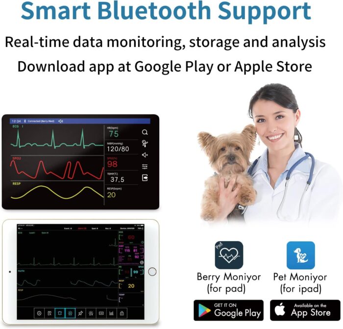 BERRY Veterinary Monitor for Pet,Data storage, analysis, export, Monitoring 6 Parameters for Animal(include Dogs and Cats) as Clinical Equipment - Image 6