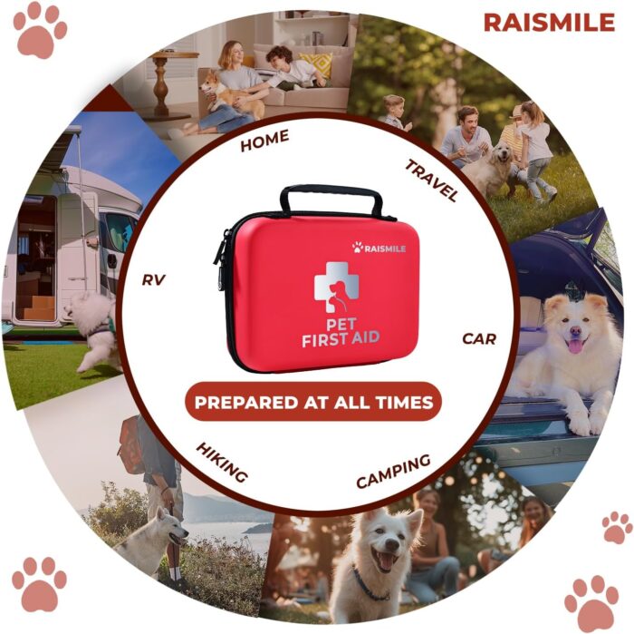 Dog First Aid Kit, Pet First Aid Supplies for Treat Dogs & Cats in an Emergency, Ideal for Use at Home, Outdoors, Traveling - Image 4