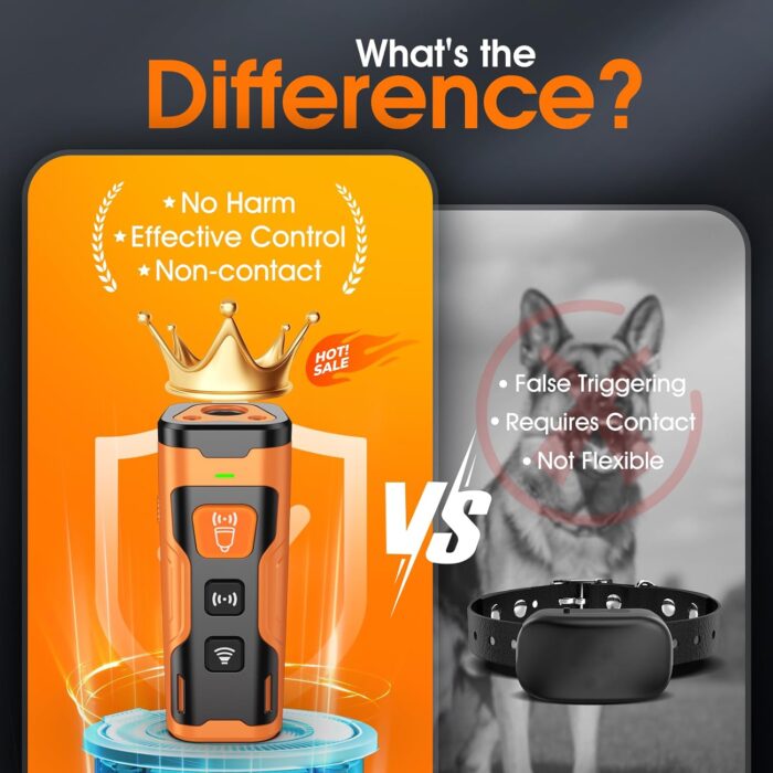 Dog Bark Deterrent Devices for Own or Neighbor's Dog Ultrasonic Dog Training Device Safe & Effective Portable Anti Barking Device for Dogs Indoor Outdoor Use Orange - Image 6
