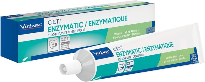 Virbac C.E.T. Enzymatic Toothpaste Eliminates Bad Breath by Removing Plaque and Tartar Buildup Best Pet Dental Care Toothpaste Vanilla Mint Flavor 2.5 Oz Tube - Image 6