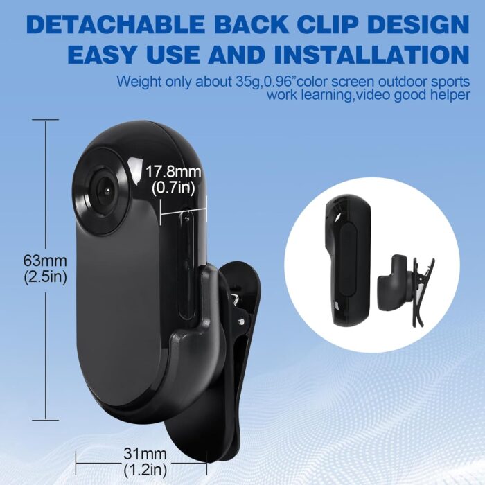 1080p HD Cat Dog Pet Camera Collar Sports Camera Baby Monitor No WiFi Video Record Indoor/Outdoor All Activities Pet Supplies and Monitors Gift, Birthday Gift Black - Image 6
