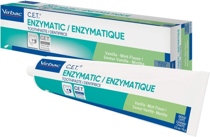 Virbac C.E.T. Enzymatic Toothpaste Eliminates Bad Breath by Removing Plaque and Tartar Buildup Best Pet Dental Care Toothpaste Vanilla Mint Flavor 2.5 Oz Tube - Image 5