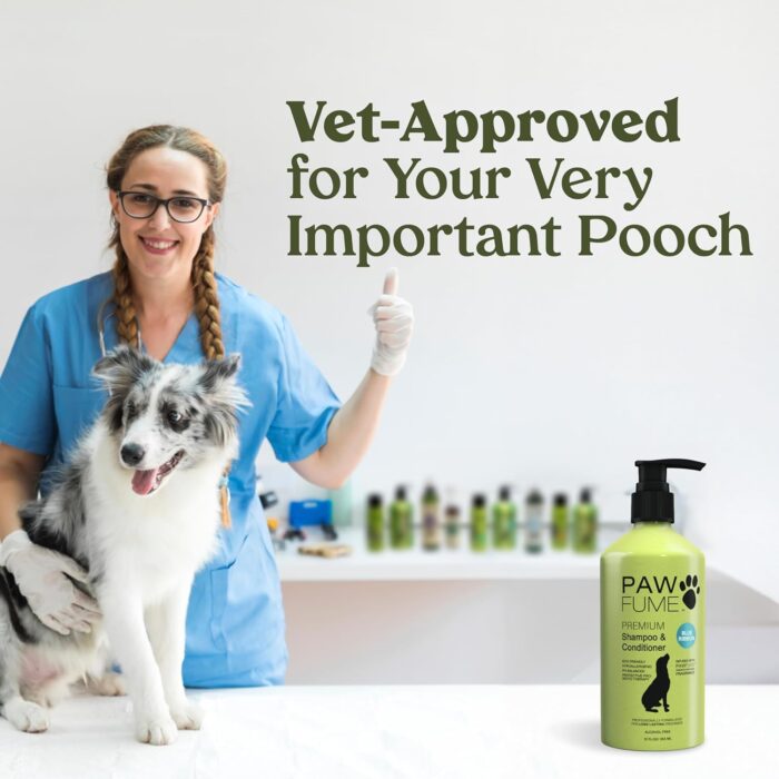 Pawfume Dog Shampoo and Conditioner – Hypoallergenic Dog Shampoo for Smelly Dogs – Best Dog Shampoos & Conditioners – Probiotic Pet Shampoo for Dogs – Best Dog Shampoo for Puppies (Blue Ribbon) - Image 9