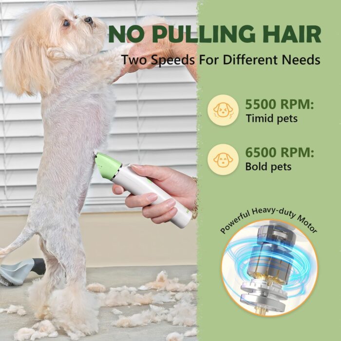 Dog Grooming Kit with LED Light, Low Noise Rechargeable 4 in 1 Pet Clippers for Matted Hair, Cordless Electric Cat Paw Trimmer Dog Nail Grinder, Grooming Supplies for Cat and Small Dogs - Image 4