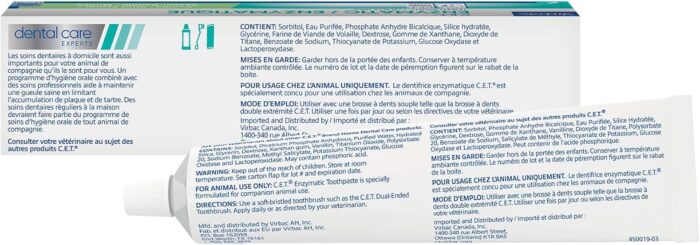 Virbac C.E.T. Enzymatic Toothpaste Eliminates Bad Breath by Removing Plaque and Tartar Buildup Best Pet Dental Care Toothpaste Vanilla Mint Flavor 2.5 Oz Tube - Image 3