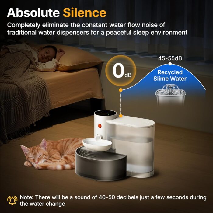Potaroma Smart Wireless Pet Water Fountain, No Filter, 3.5L Large Capacity, Rechargeable Automatic Water Dispenser for Cats and Small Dogs, Wastewater Separation Always Fresh Water - Image 2