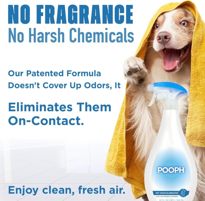 Pooph Pet Odor Eliminator, 32oz Spray, 2-Pack - Dismantles Odors on a Molecular Basis, Dogs, Cats, Freshener, Eliminator, Urine, Poop, Pee, Deodorizer, Natures, Puppy, Fresh, Clean, Furniture, Potty - Image 5