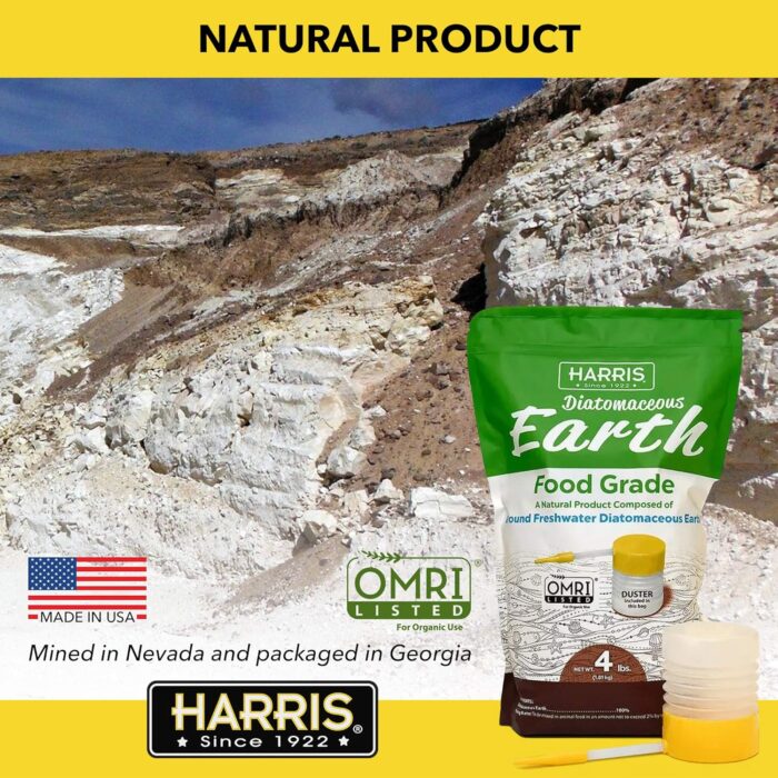 HARRIS Diatomaceous Earth Food Grade, 4lb with Powder Duster Included in The Bag - Image 2