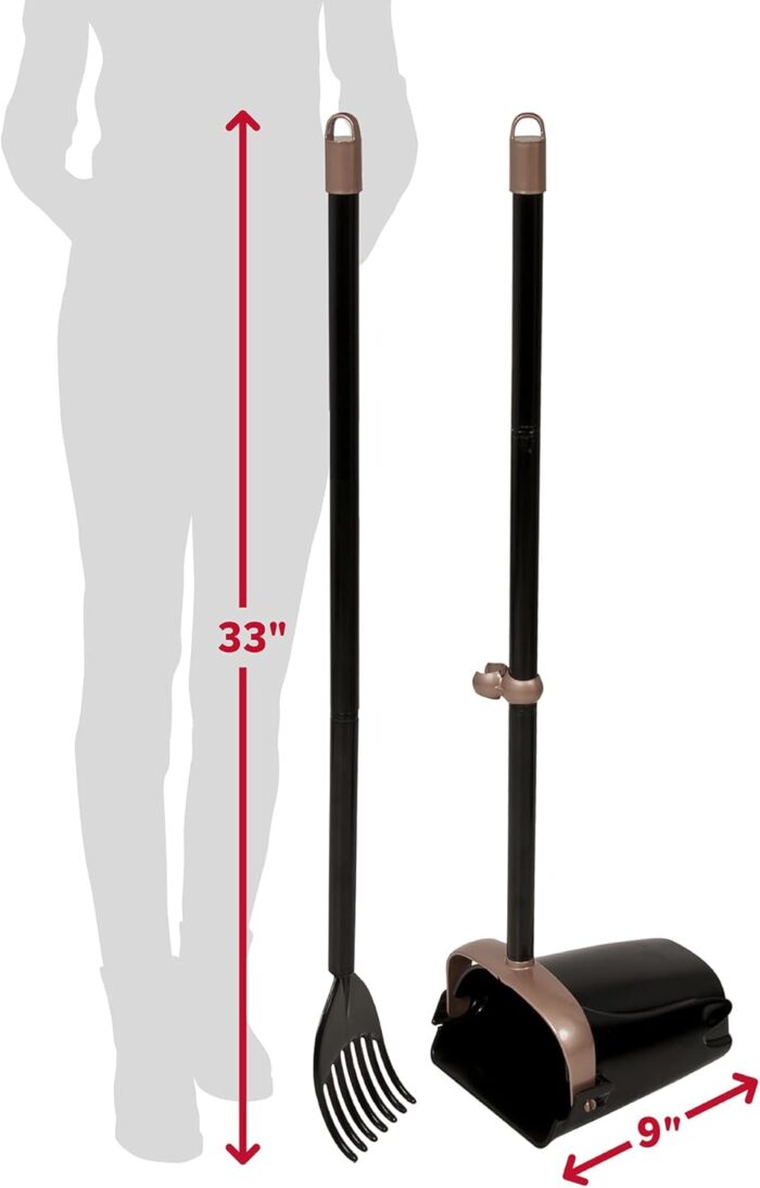 Arm & Hammer Dog Pooper Scooper Swivel Bin & Rake, Poop Scoop for Dogs, Black (2 Heavy Duty Scented Waste Bags Included) - Image 8