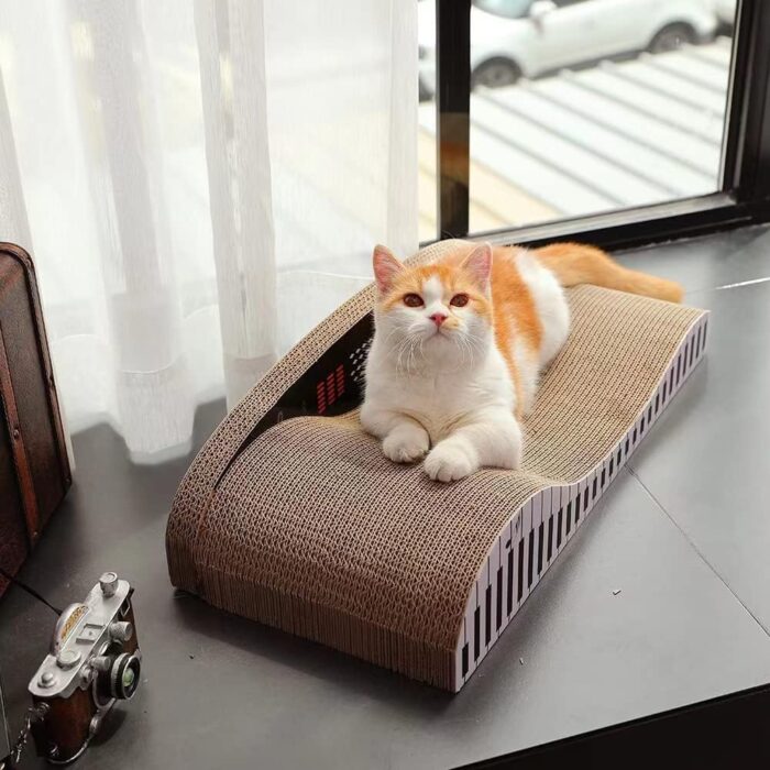 DEKU Premium Corrugated Cat Scratching Pads, Recyclable Durable Sofa Scratchers & Lounger - Interactive Play for Indoor Cats (Piano-24in) - Image 5