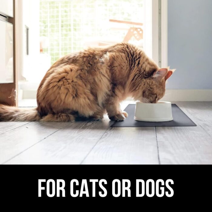 GORILLA GRIP 100% Waterproof Raised Edge BPA Free Silicone Pet Feeding Mat, Dog Cat Food Mats Contain Spills Protects Floors, Placemats for Cats and Dogs Water Bowl, Pets Accessories 18.5x11.5 Gray - Image 4