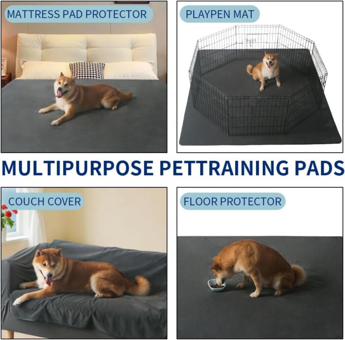 Dog Pee Pads Reusable 72x72 Inch, Fast Absorbent Puppy Pads with Washable, Waterproof, Non Slip, Quick Dry Dog Pads for Puppy Pen - Image 5