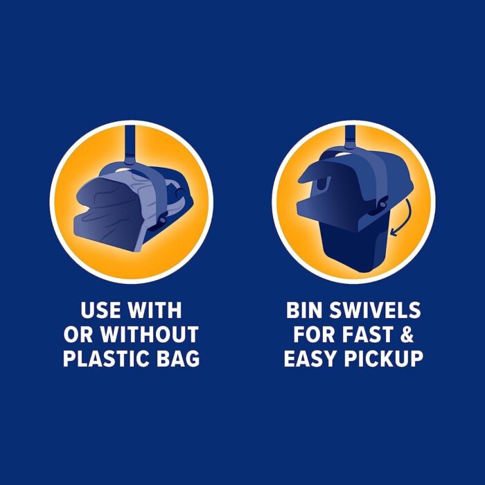 Arm & Hammer Dog Pooper Scooper Swivel Bin & Rake, Poop Scoop for Dogs, Black (2 Heavy Duty Scented Waste Bags Included) - Image 7