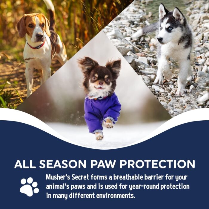 Musher's Secret Dog Paw Wax 60 g (2.1 oz) - Moisturizing Dog Paw Balm that Creates an Invisible Barrier That Protects and Heals Dry Cracked Paws - All-Natural with Vitamin E and Food-Grade Ingredients - Image 7