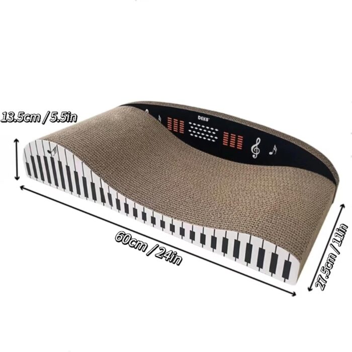 DEKU Premium Corrugated Cat Scratching Pads, Recyclable Durable Sofa Scratchers & Lounger - Interactive Play for Indoor Cats (Piano-24in) - Image 4