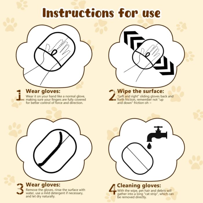 Pets Hair Remover, Pet Hair Remover, Electrostatic Pet Hair Remover, Gloves Pet Hair Removal for Cat & Dogs, Reusable Pet Hair Remover Glove (3 PCS) - Image 6