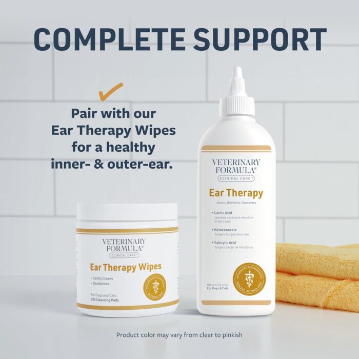 Veterinary Formula Clinical Care Ear Therapy, 8 oz. – Cat and Dog Ear Cleaner – Helps Soothe Itchiness and Clean The Ear Canal of Debris and Buildup - Image 6