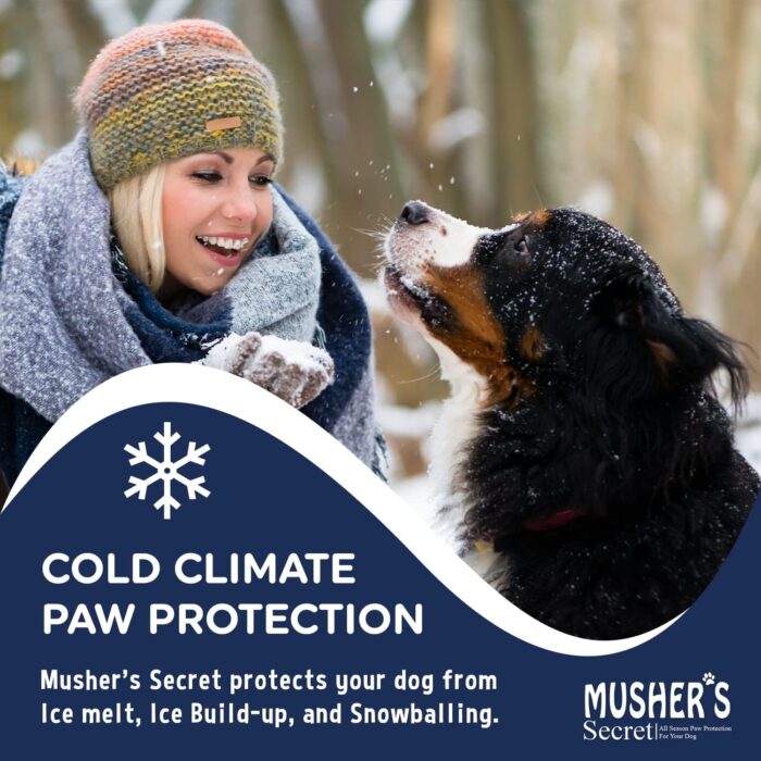 Musher's Secret Dog Paw Wax 60 g (2.1 oz) - Moisturizing Dog Paw Balm that Creates an Invisible Barrier That Protects and Heals Dry Cracked Paws - All-Natural with Vitamin E and Food-Grade Ingredients - Image 4