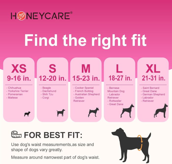 HONEY CARE All-Absorb Disposable Female Dog Diapers Small Size, Improved, 40 Count, Super Absorbent, Breathable, Wetness Indicator (Pack of 1, 40 Count Total) - Image 3