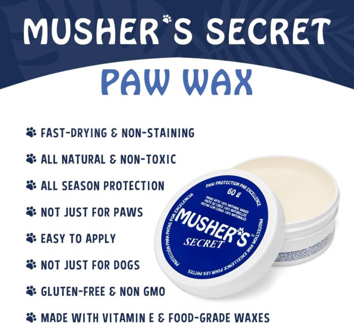 Musher's Secret Dog Paw Wax 60 g (2.1 oz) - Moisturizing Dog Paw Balm that Creates an Invisible Barrier That Protects and Heals Dry Cracked Paws - All-Natural with Vitamin E and Food-Grade Ingredients - Image 6
